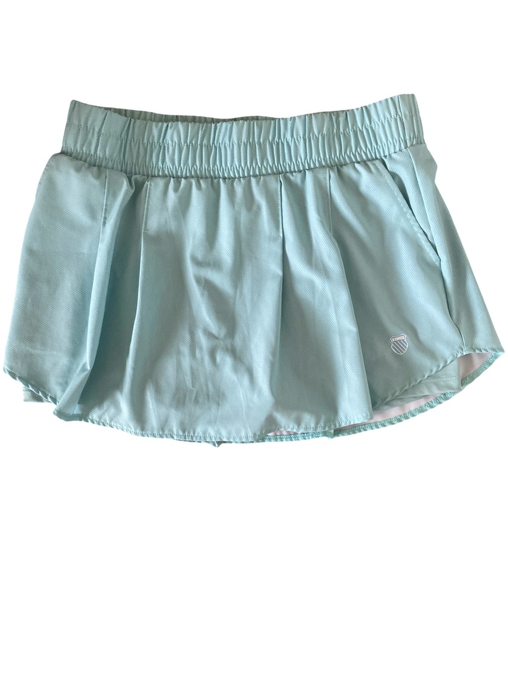 K-Swiss Light Aqua Athletic Skort with Logo- L NWOT